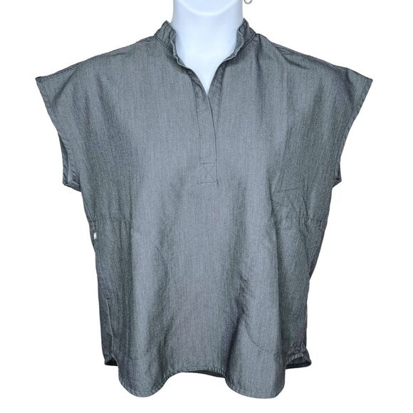 FIGS Rafaela Graphite Scrub Top sz S * Gray Oversized Scrub Shirt Scrubs Women - Picture 1 of 3